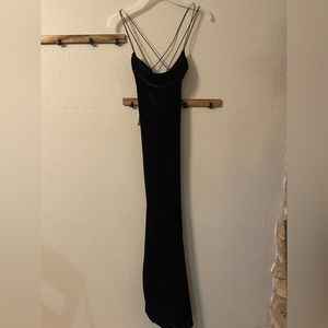Vintage Scoop Neck Velvet Dress